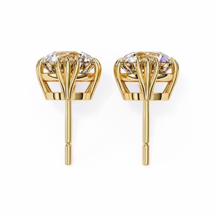 Celeste Round Brilliant Diamond Stud Earrings