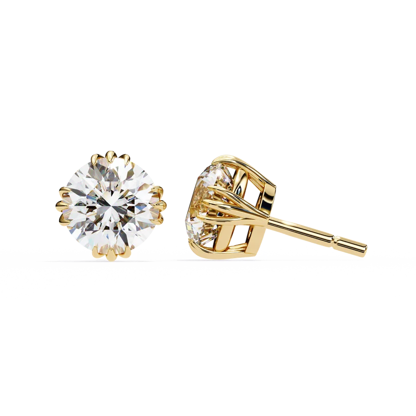 Celeste Round Brilliant Diamond Stud Earrings