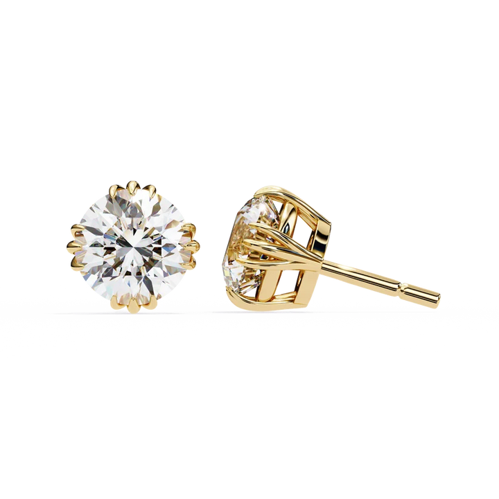 Celeste Round Brilliant Diamond Stud Earrings