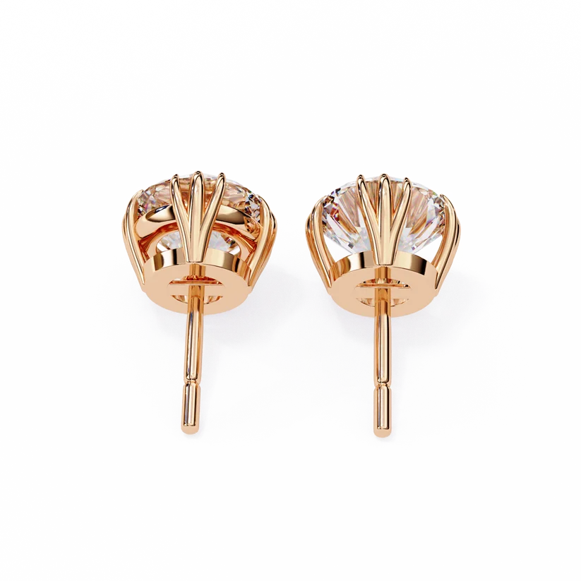 Celeste Round Brilliant Diamond Stud Earrings