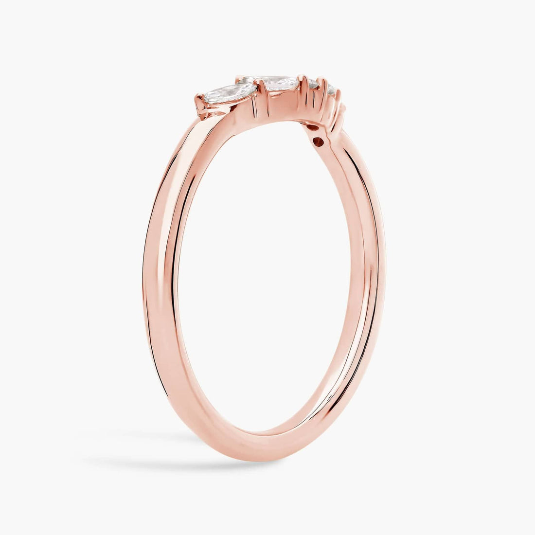 Curved Floral Marquise Diamond Ring in 10k/14k/18k Gold