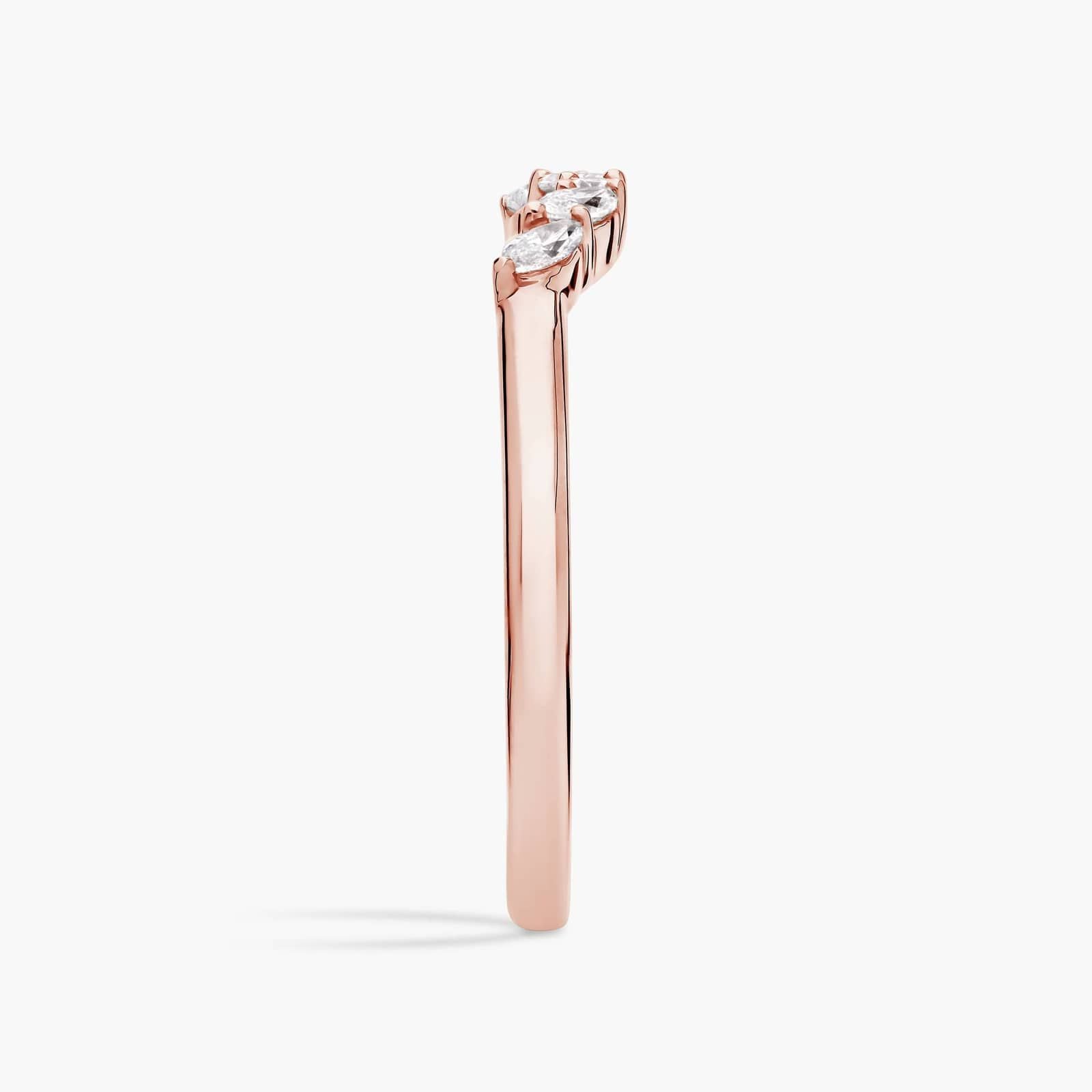 Curved Floral Marquise Diamond Ring in 10k/14k/18k Gold