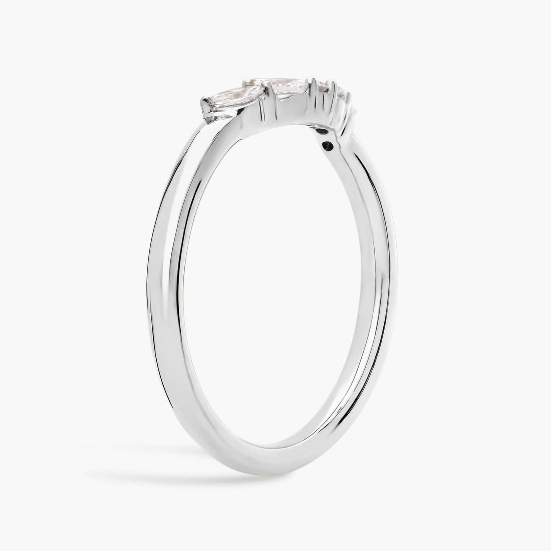 Curved Floral Marquise Diamond Ring in 10k/14k/18k Gold