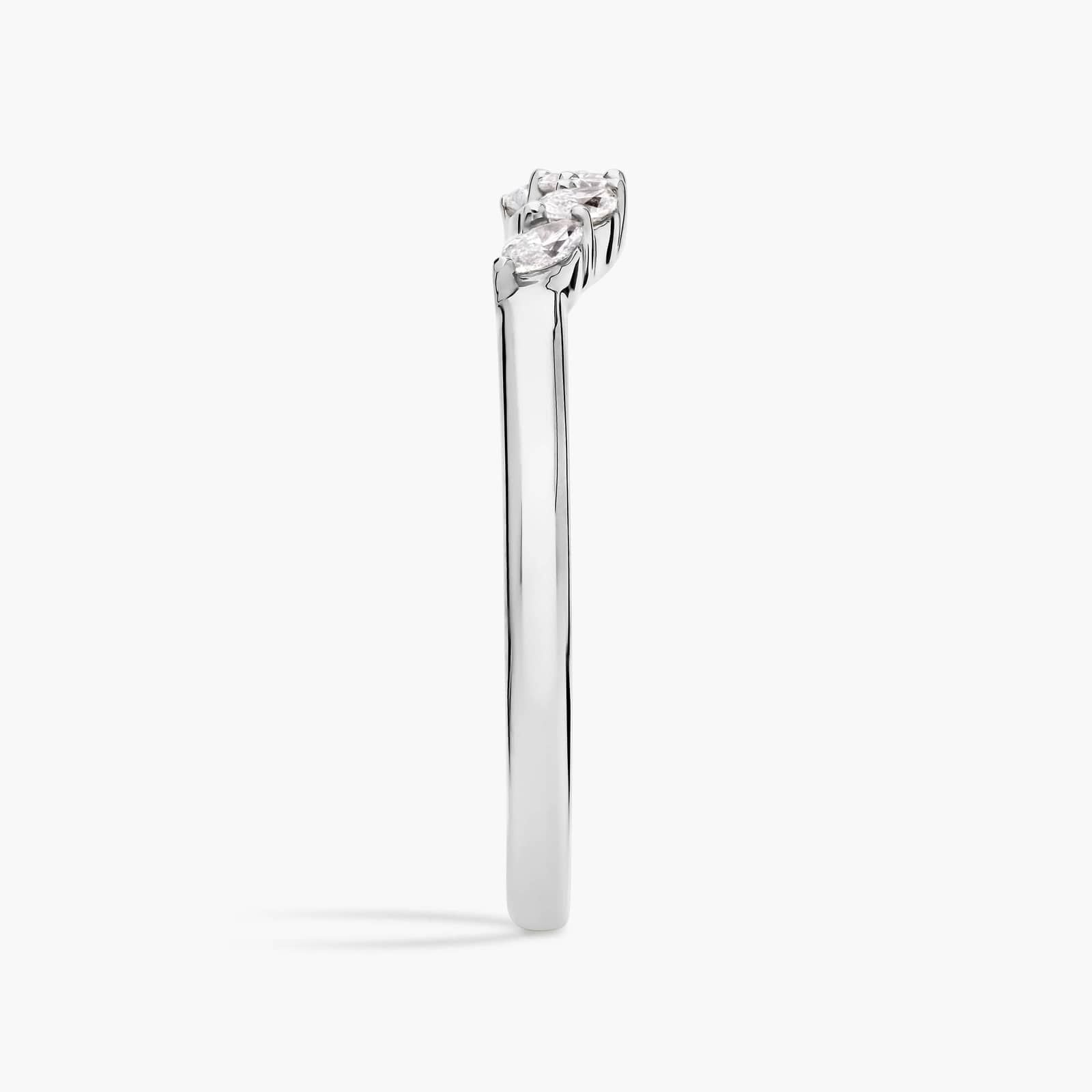 Curved Floral Marquise Diamond Ring in 10k/14k/18k Gold