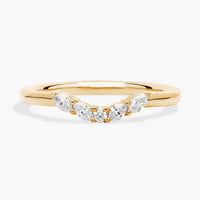 Curved Floral Marquise Diamond Ring in 10k/14k/18k Gold