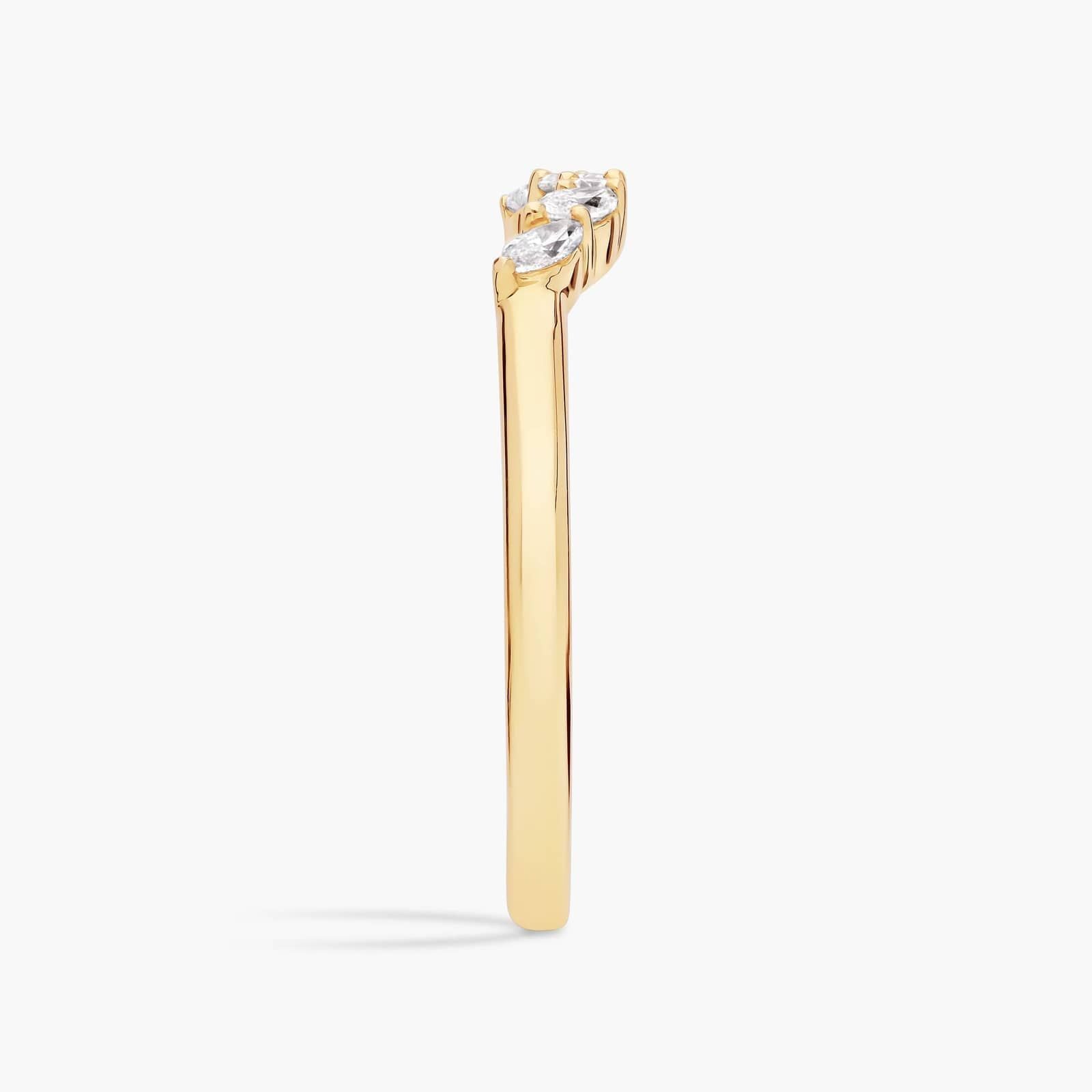 Curved Floral Marquise Diamond Ring in 10k/14k/18k Gold