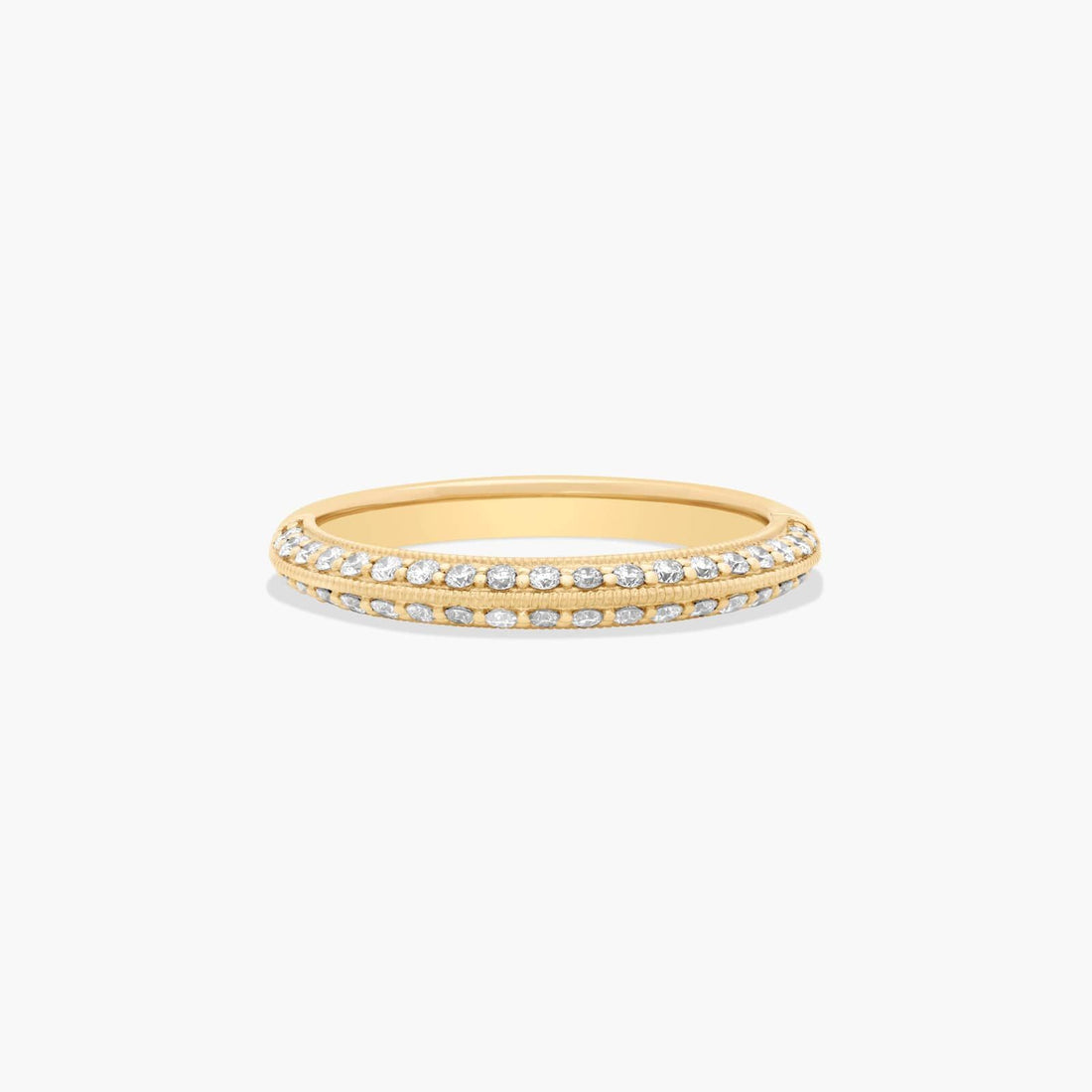 Vintage Milgrain Diamond Eternity Band Wedding Ring In 10K/14K/18K Gold (2.50mm)