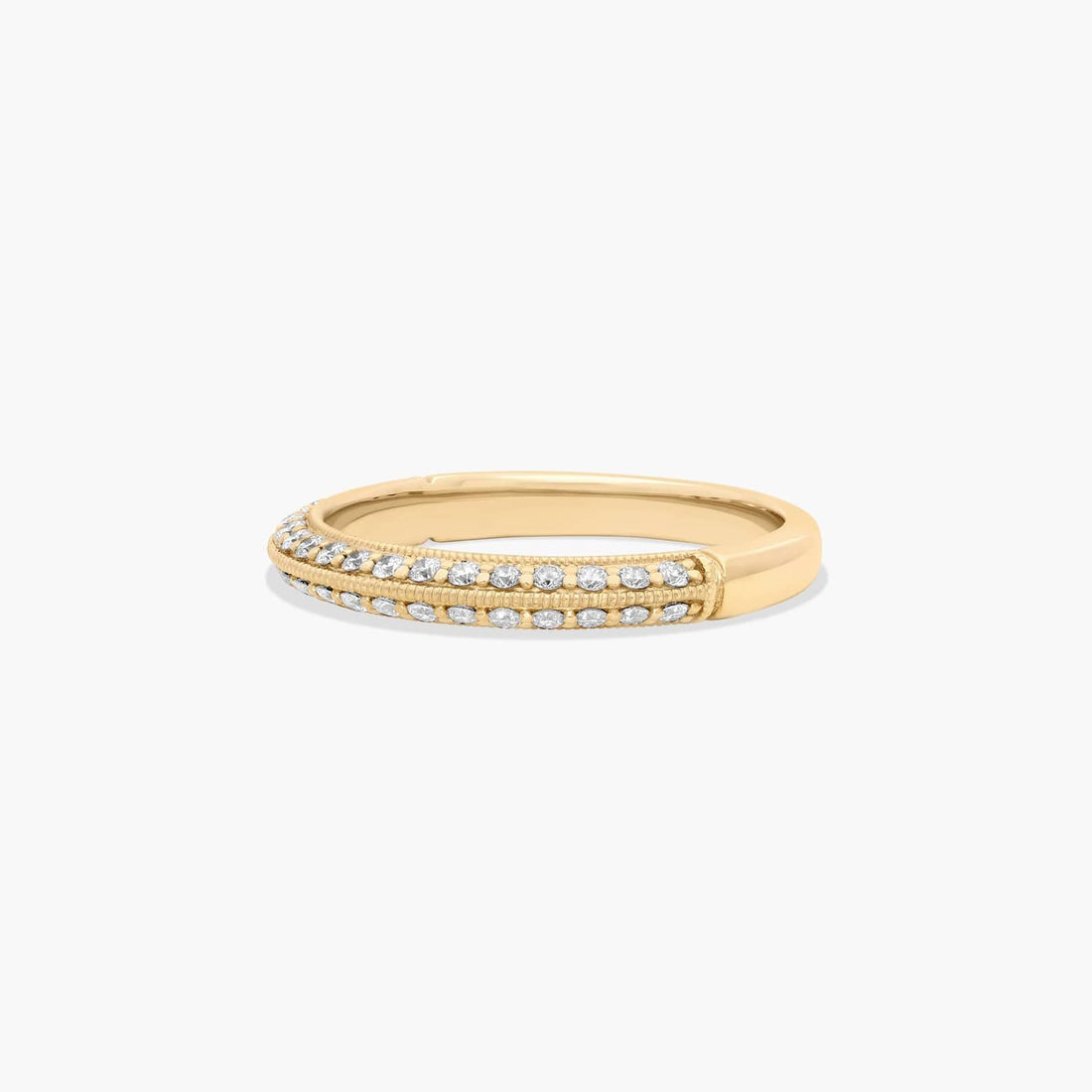Vintage Milgrain Diamond Eternity Band Wedding Ring In 10K/14K/18K Gold (2.50mm)