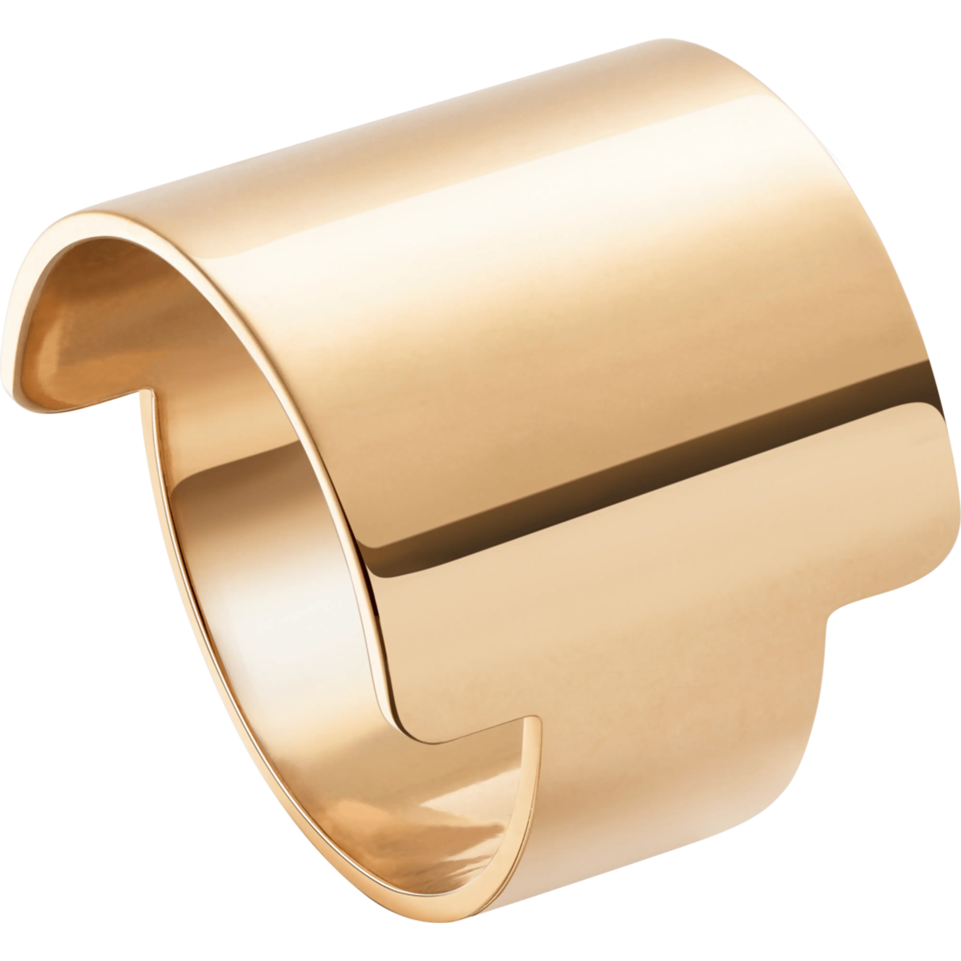 Sculpted Wide-Band Gold Statement Ring