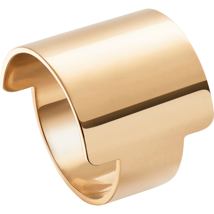 Sculpted Wide-Band Gold Statement Ring