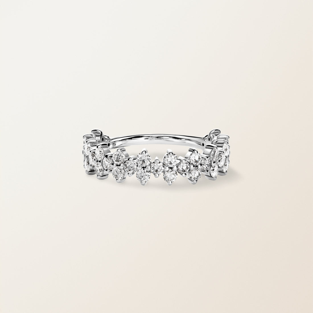 Scattered Diamond Half Eternity Band in 10K 14K 18K White Gold