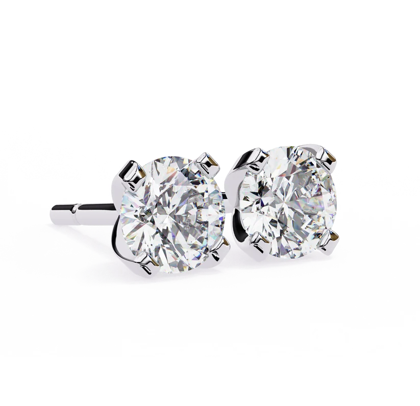 Aurelia Round Brilliant-Cut Diamond Stud Earrings ✨