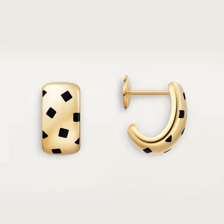 Noir Panther Sculpted Gold Earrings