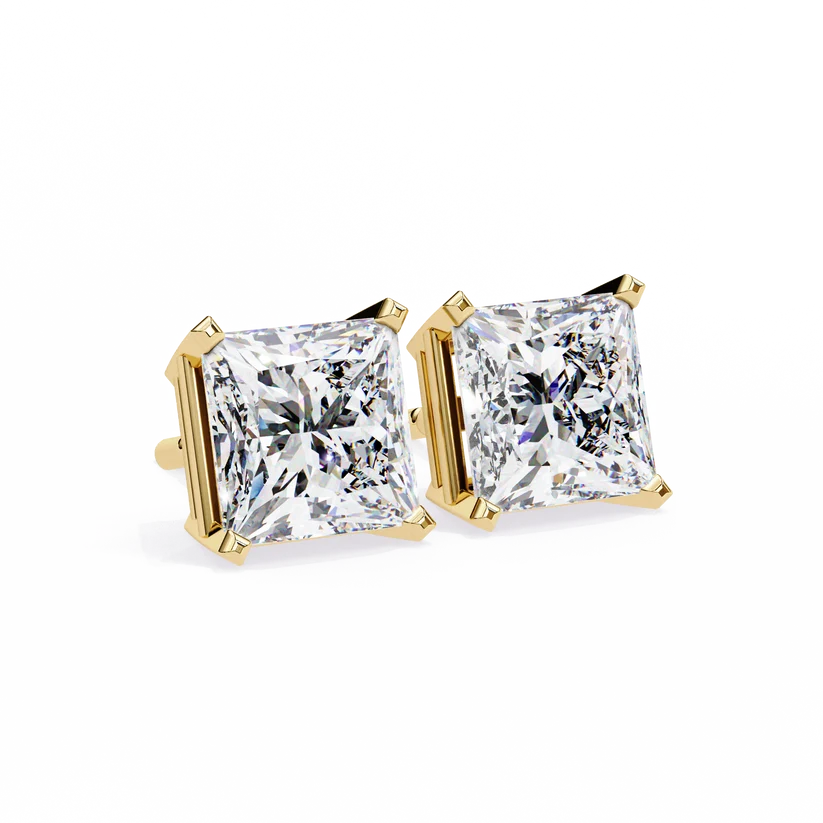 Aurelia Princess-Cut Diamond Stud Earrings ✨