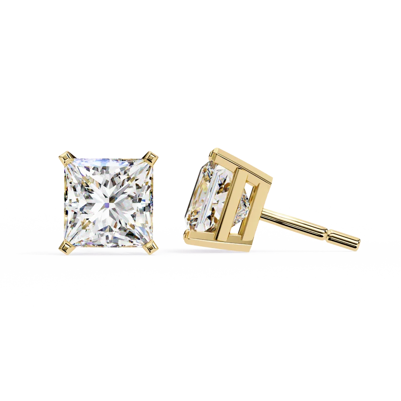 Aurelia Princess-Cut Diamond Stud Earrings ✨