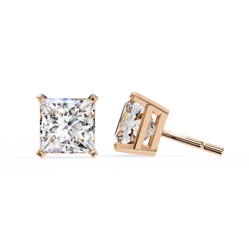 Aurelia Princess-Cut Diamond Stud Earrings ✨