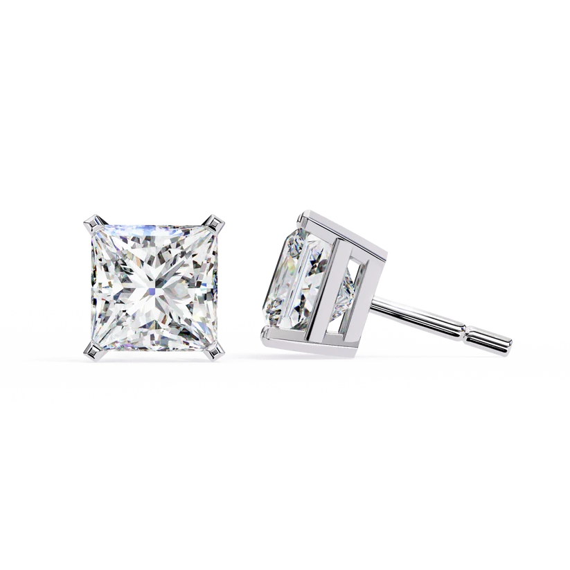 Aurelia Princess-Cut Diamond Stud Earrings ✨