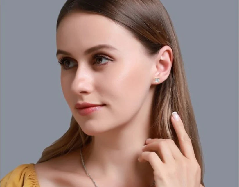 Aurelia Princess-Cut Diamond Stud Earrings ✨