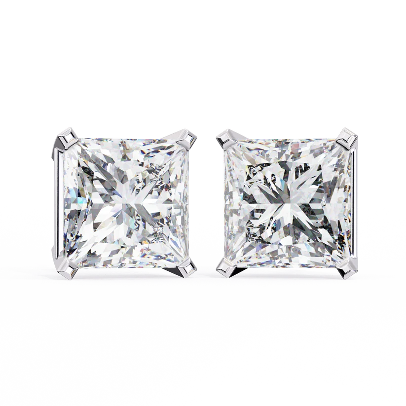 Aurelia Princess-Cut Diamond Stud Earrings ✨