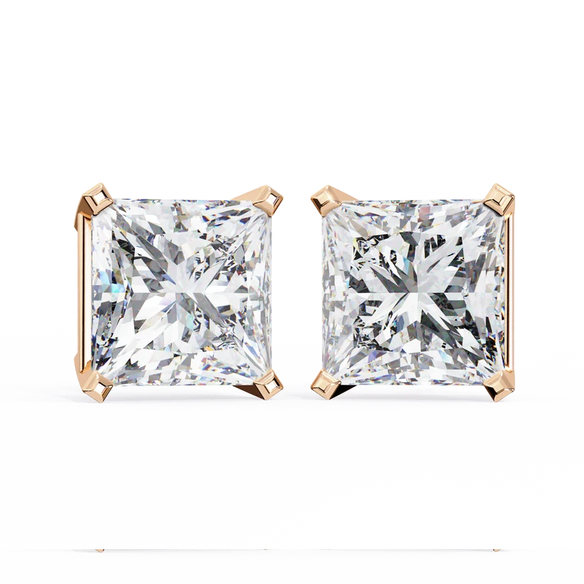 Aurelia Princess-Cut Diamond Stud Earrings ✨