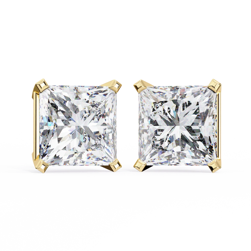 Aurelia Princess-Cut Diamond Stud Earrings ✨