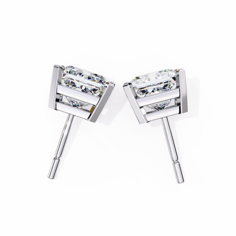 Aurelia Princess-Cut Diamond Stud Earrings ✨