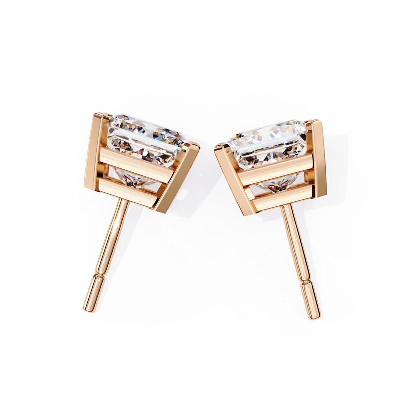 Aurelia Princess-Cut Diamond Stud Earrings ✨