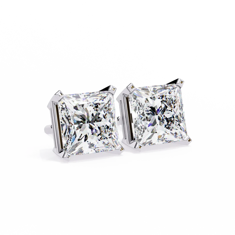 Aurelia Princess-Cut Diamond Stud Earrings ✨