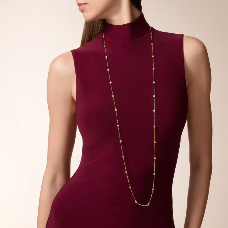 Celeste Beaded Layered Long Chain Necklace