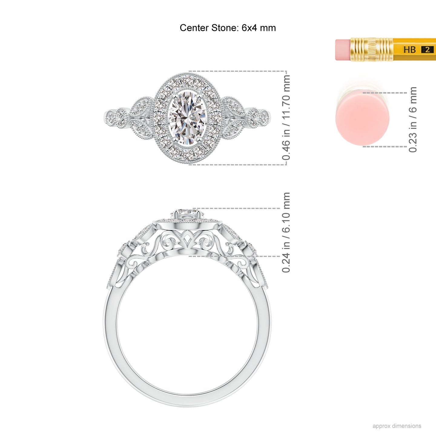 Vintage Inspired Oval Diamond Halo Engagement Ring