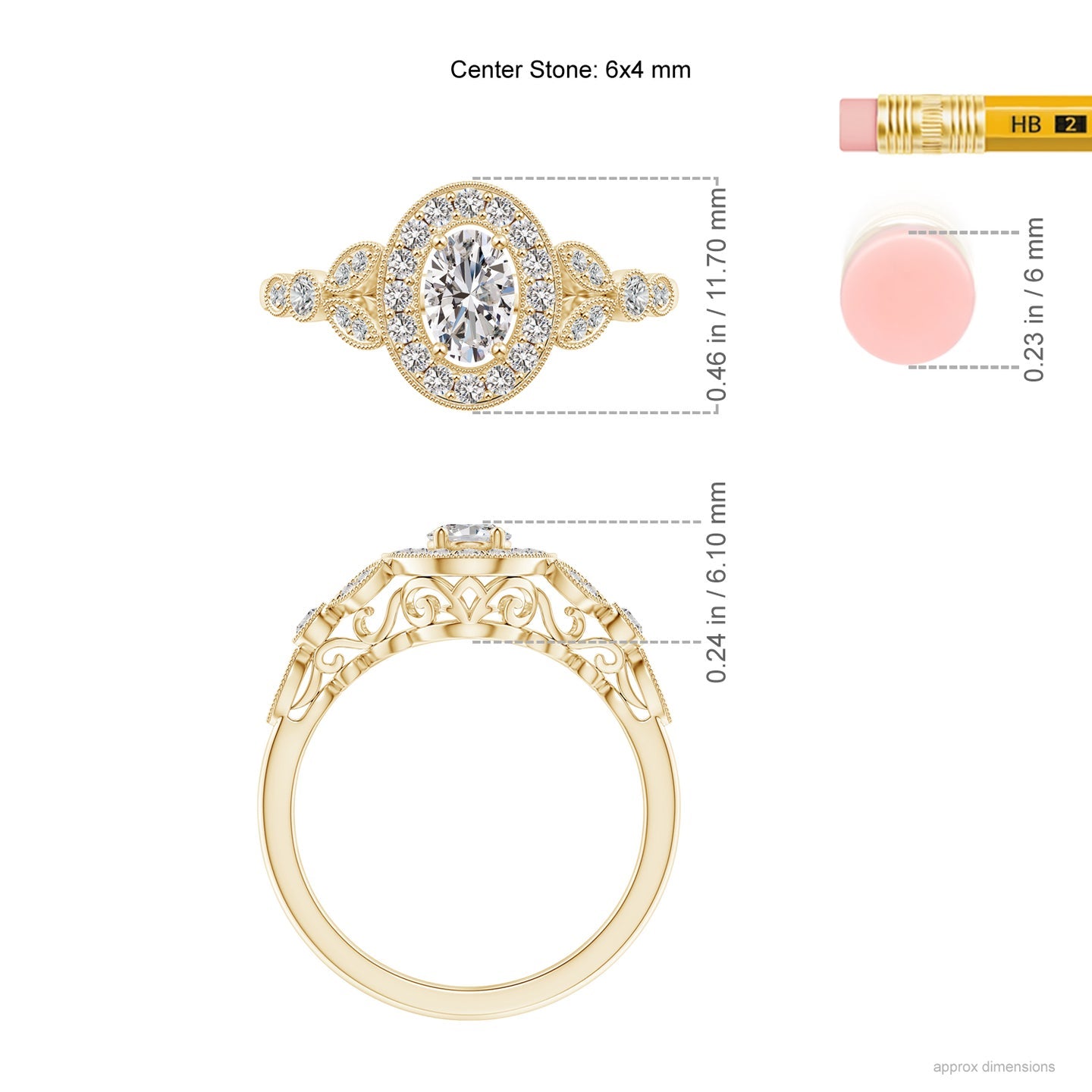 Vintage Inspired Oval Diamond Halo Engagement Ring
