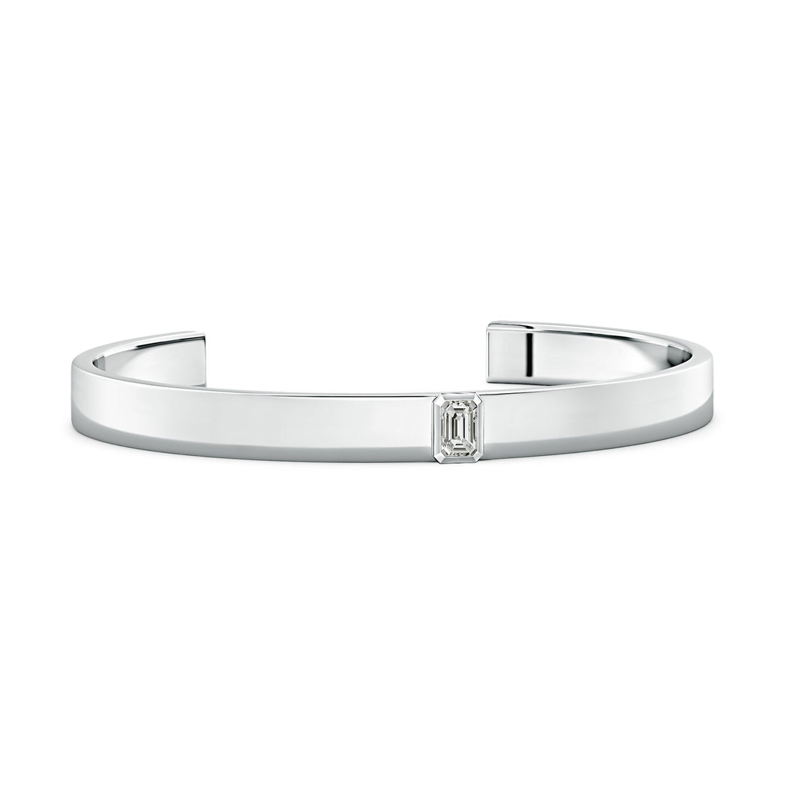 Emerald-Cut Diamond Men’s Cuff Bracelet