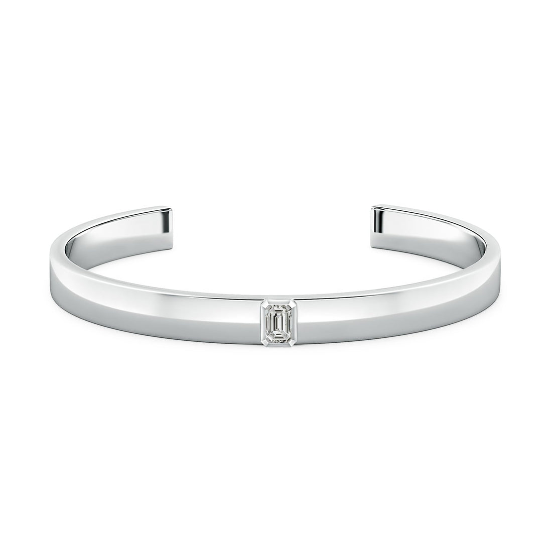Emerald-Cut Diamond Men’s Cuff Bracelet