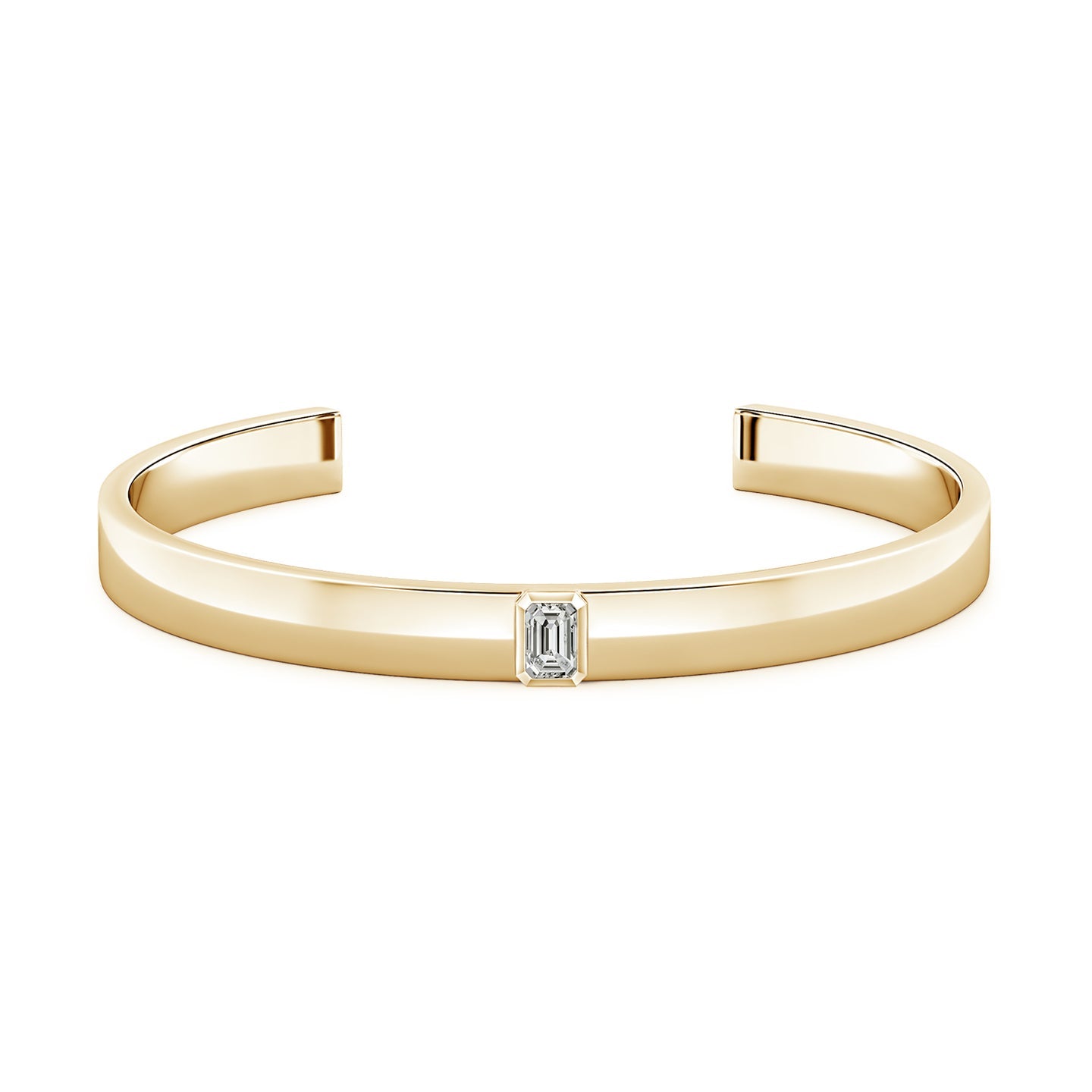 Emerald-Cut Diamond Men’s Cuff Bracelet