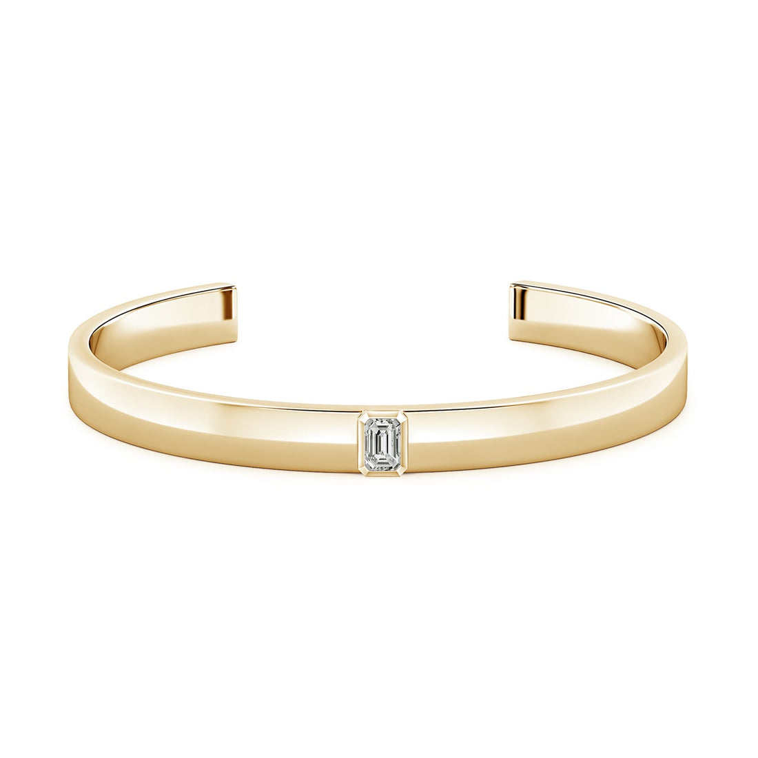 Emerald-Cut Diamond Men’s Cuff Bracelet