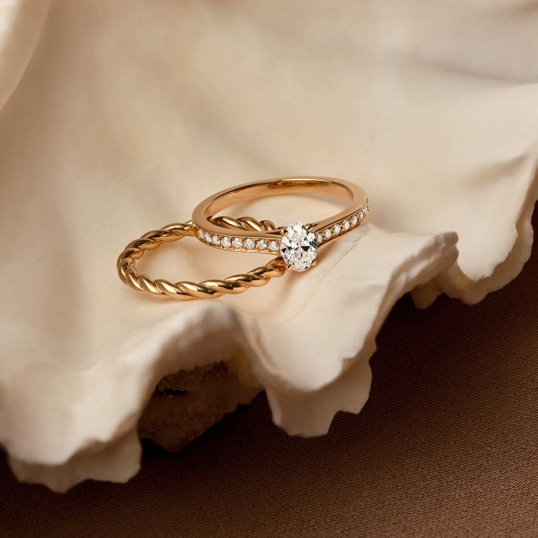 Twisted Rope Double Helix Eternity Band in Yellow Gold