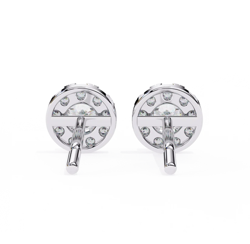 Aurelia Round Brilliant-Cut Diamond Double Halo Stud Earrings ✨