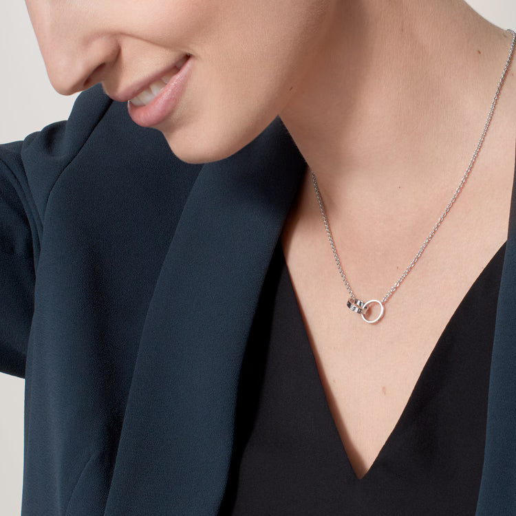 Interlocking Love Ring Pendant Necklace