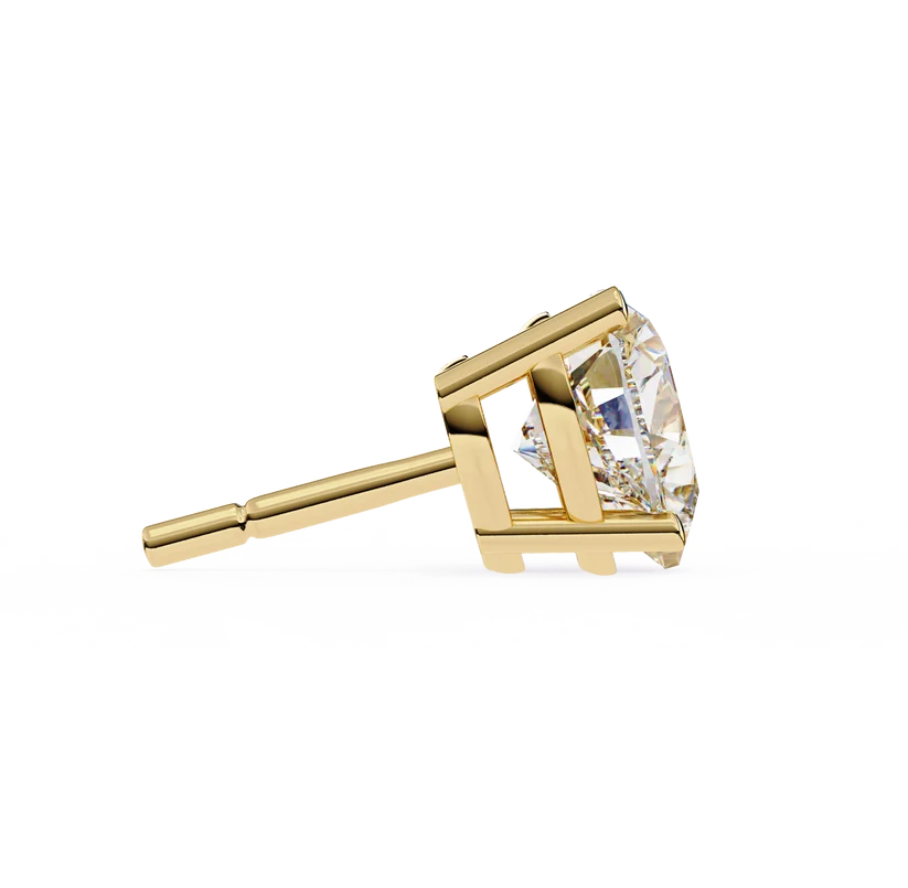 Heart-Shaped Brilliant Cut Diamond Stud Earrings