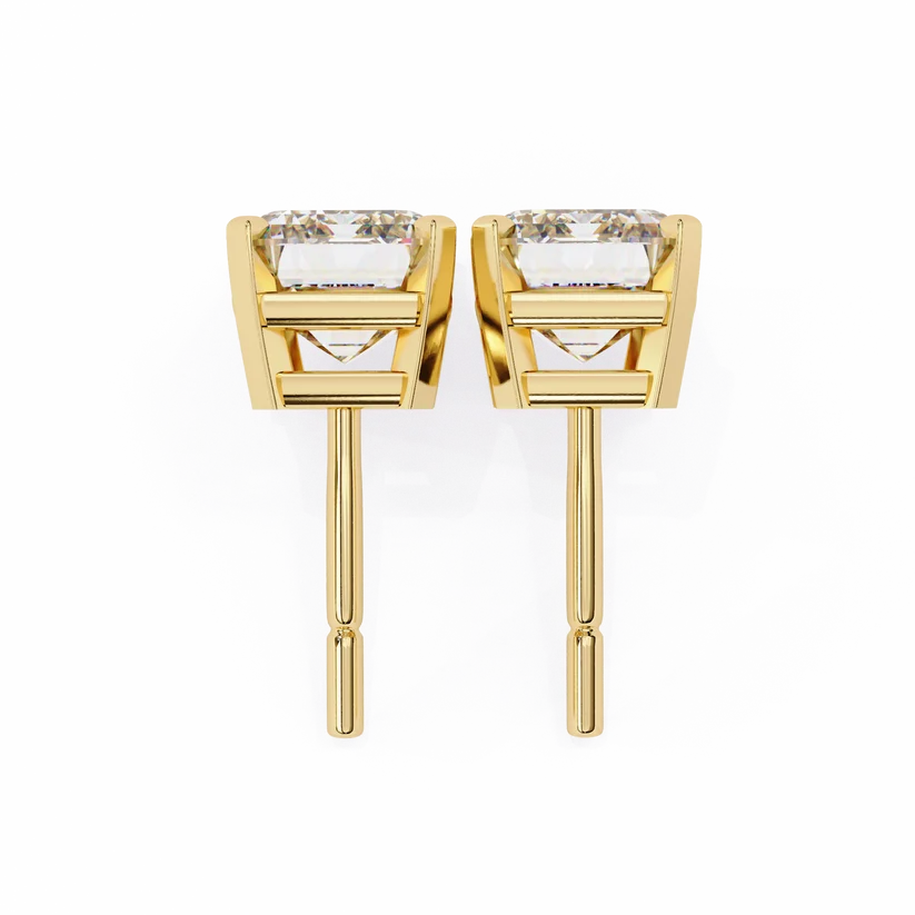 Emerald-Cut Diamond Solitaire Stud Earrings