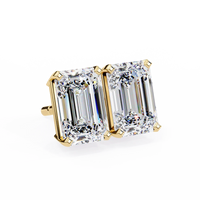 Emerald-Cut Diamond Solitaire Stud Earrings