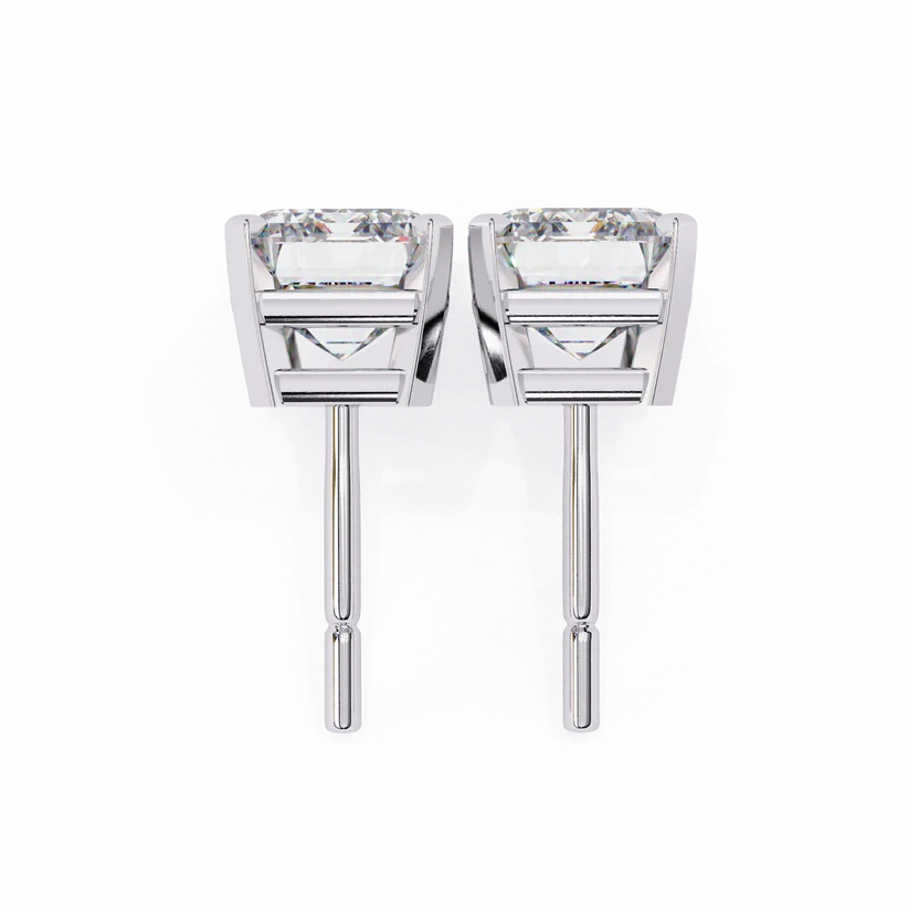 Emerald-Cut Diamond Solitaire Stud Earrings