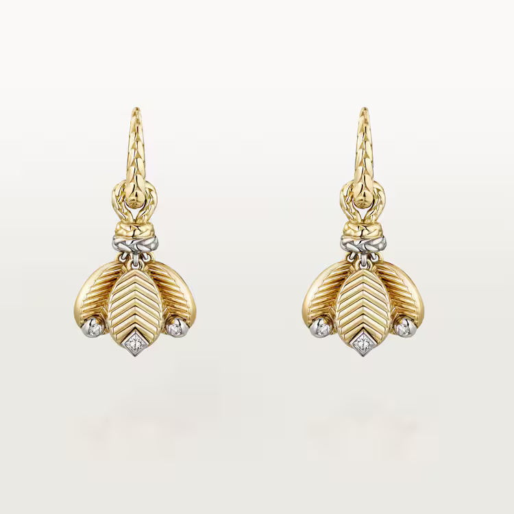Celestial Leaf Diamond Drop Earrings