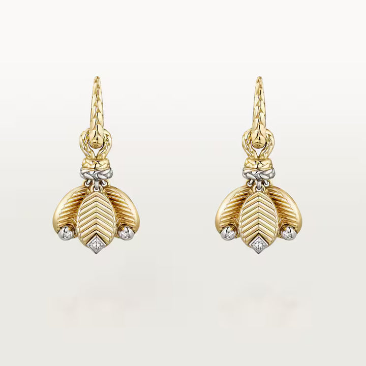 Celestial Leaf Diamond Drop Earrings