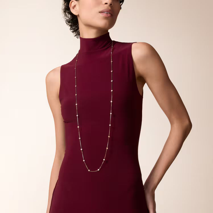 Celeste Beaded Layered Long Chain Necklace