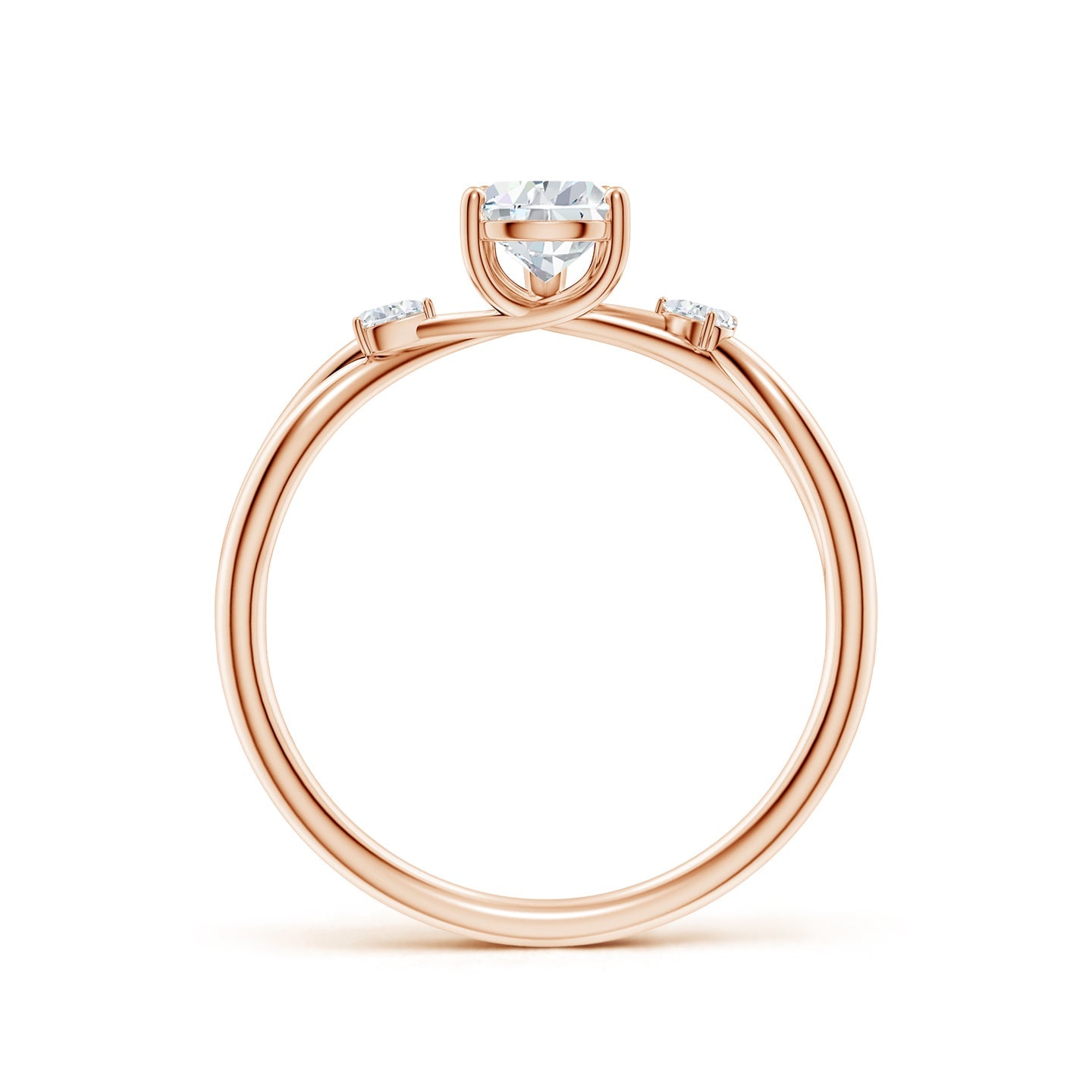 Three-Stone Pear Lab Grown Diamond Twisted Shank Engagement & Wedding Ring
