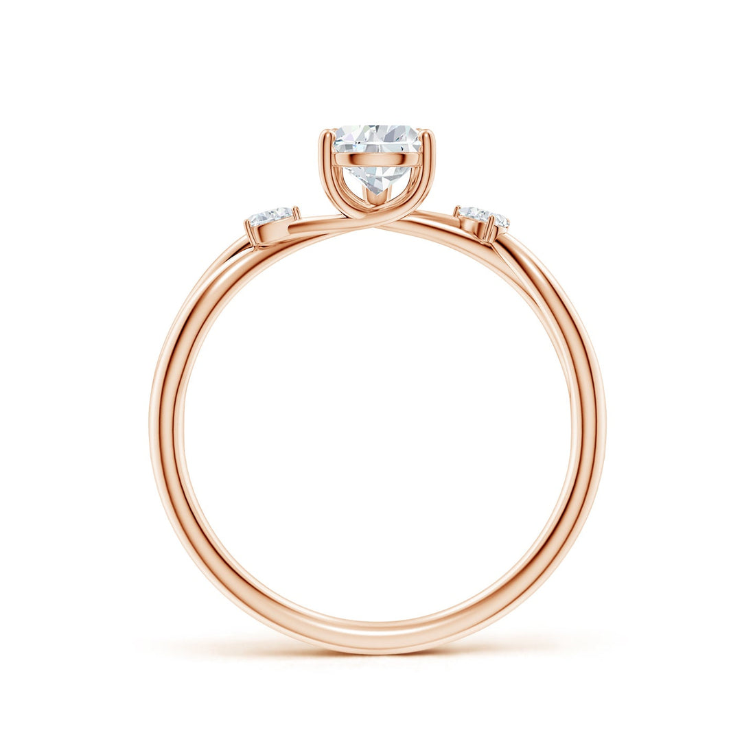 Three-Stone Pear Lab Grown Diamond Twisted Shank Engagement & Wedding Ring