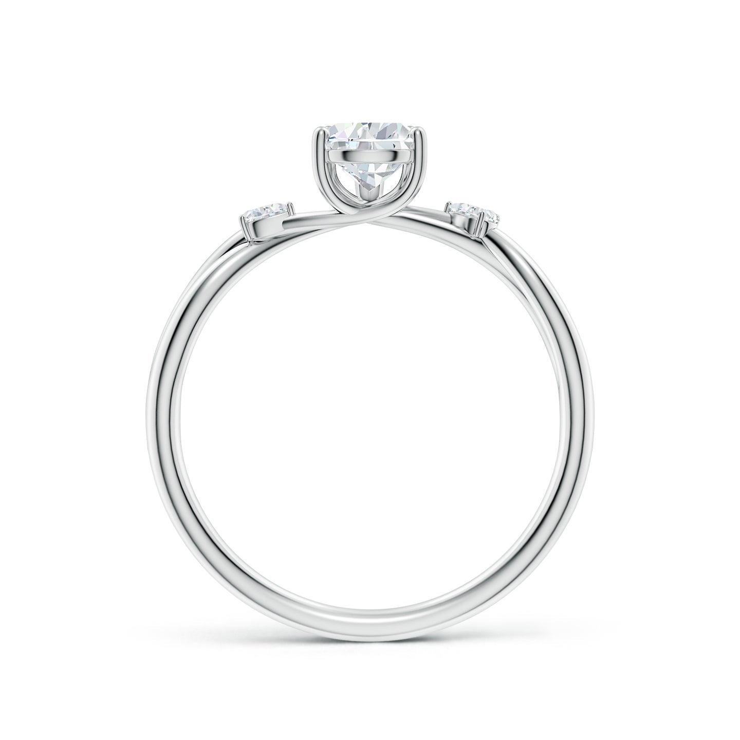 Three-Stone Pear Lab Grown Diamond Twisted Shank Engagement & Wedding Ring