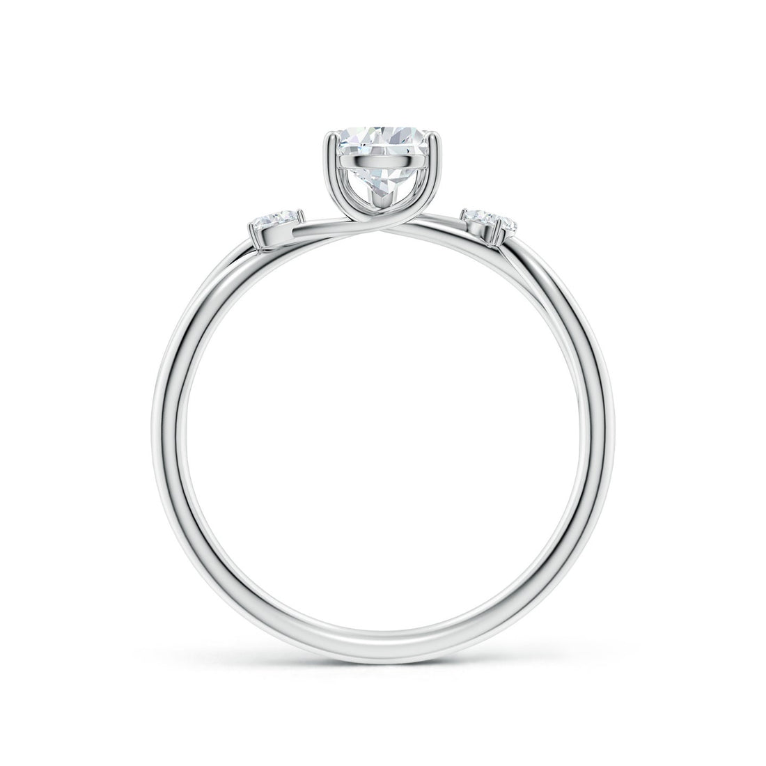 Three-Stone Pear Lab Grown Diamond Twisted Shank Engagement & Wedding Ring