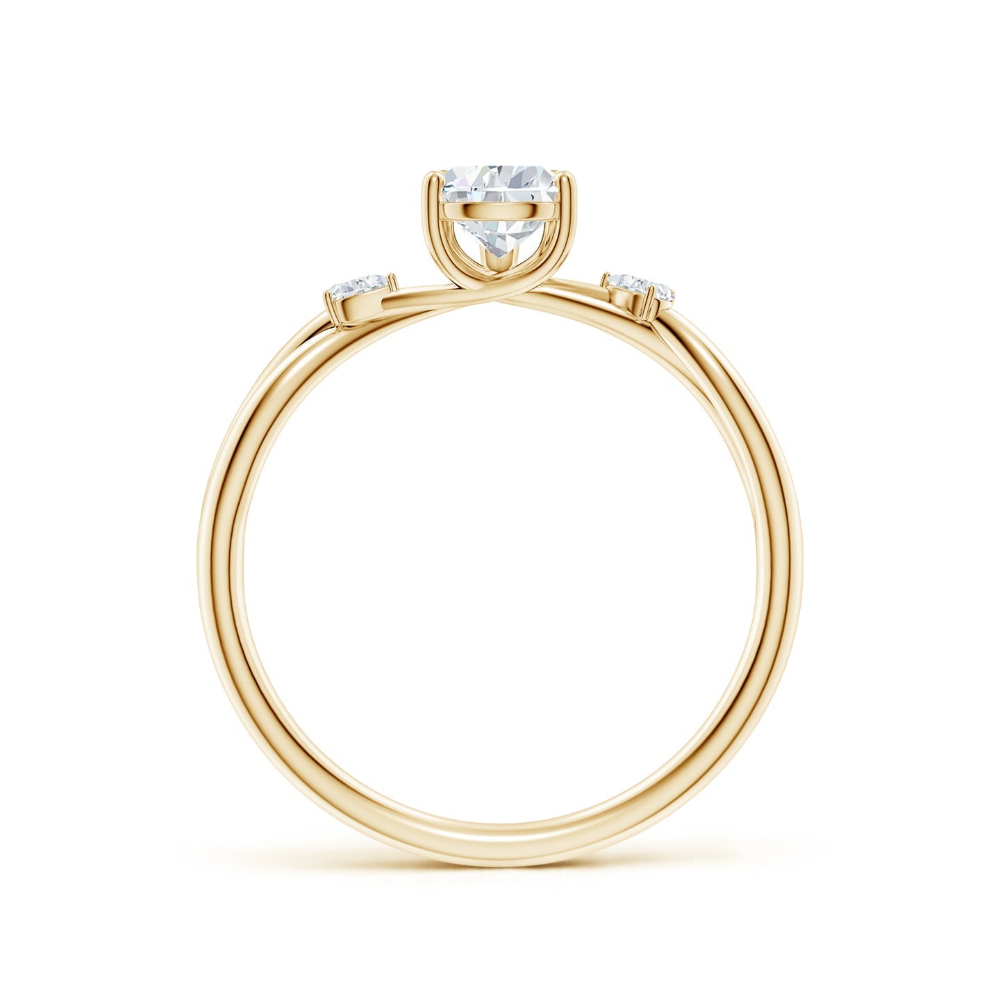 Three-Stone Pear Lab Grown Diamond Twisted Shank Engagement & Wedding Ring